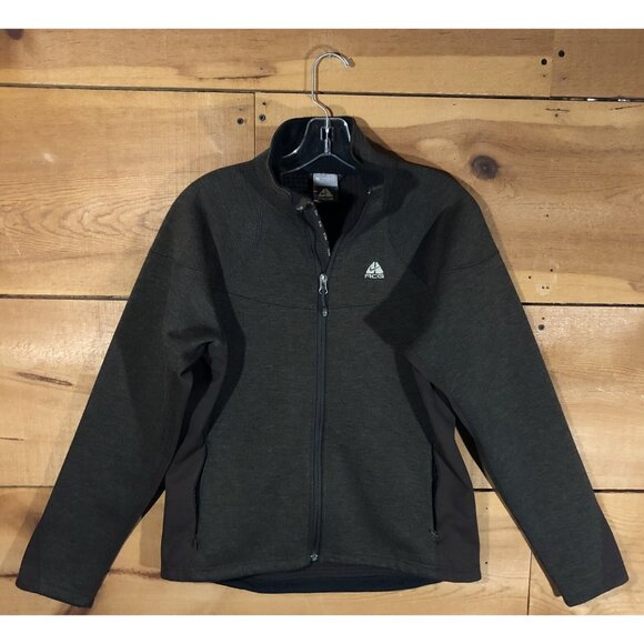 Nike ACG Therma Fit Athletic Full Zip Brown Wool Blend Jacket Womens Size Medium - Picture 1 of 11